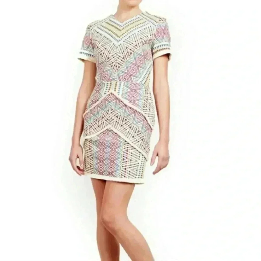 Adelyn Rae | Jaylene Woven Jacquard Sheath Dress Size XS - Picture 2 of 10